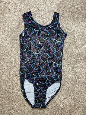 Black Multicolor Girls' Dance Leotard - Kids Costume